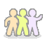 アニメーション（３人の肩を組む男性）