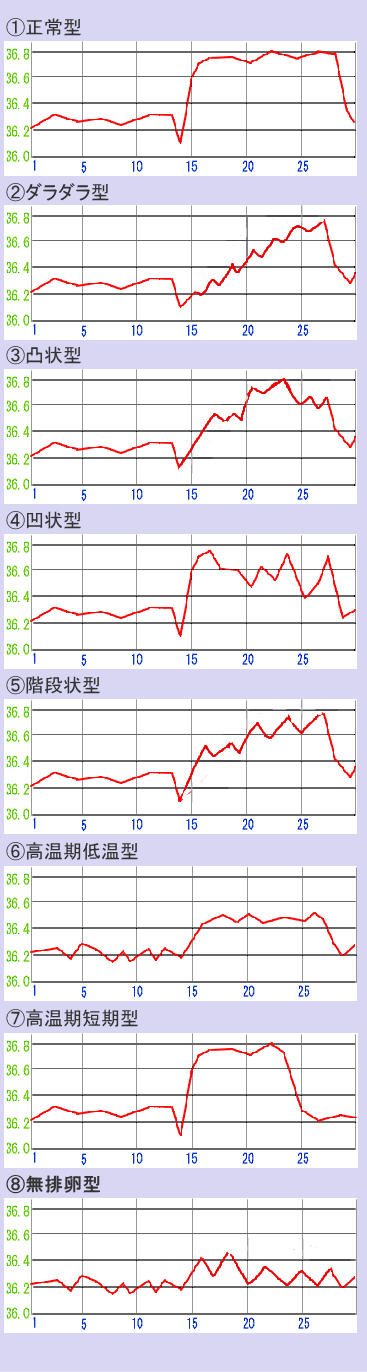 基礎体温表の８つの型