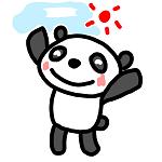 イラスト（パンダの日光浴）