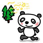 イラスト（パンダの散歩）