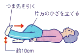 イラスト（仰向けになって脚上げ）